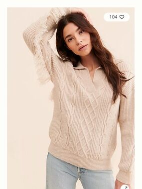 Sadie & Sage Fringe Polo Sweater